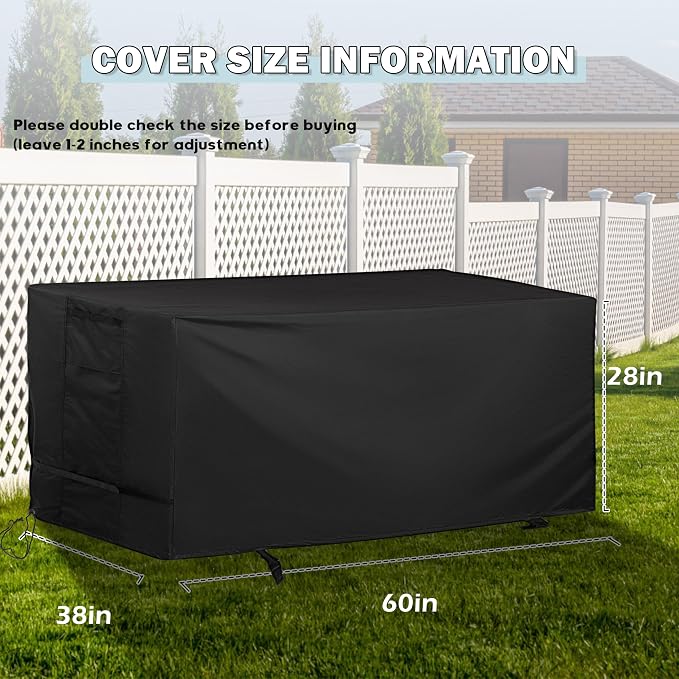 Rectangular Outdoor Table Cover Weatherproof, 60 Inch Patio Table Cover - Image 7