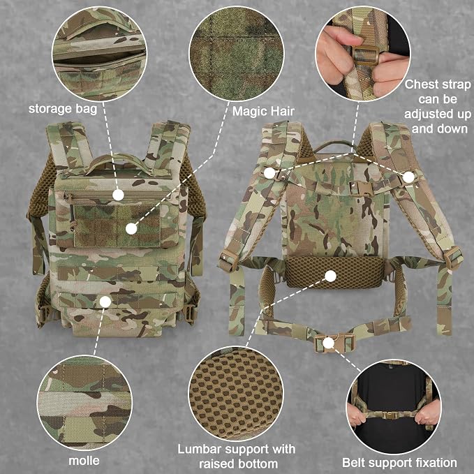 PETAC GEAR Upgraded Weighted Backpack Rucking Backpack - Image 2