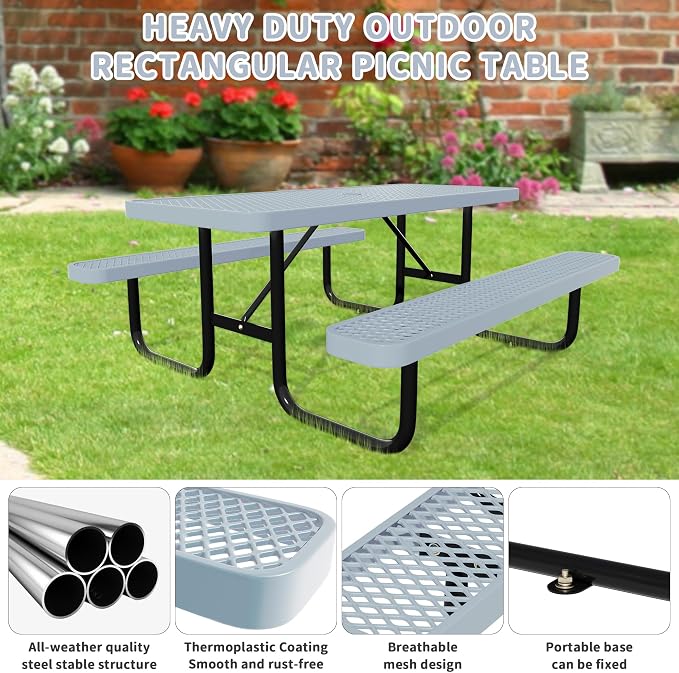 4 FT Heavy Duty Picnic Table - Image 3