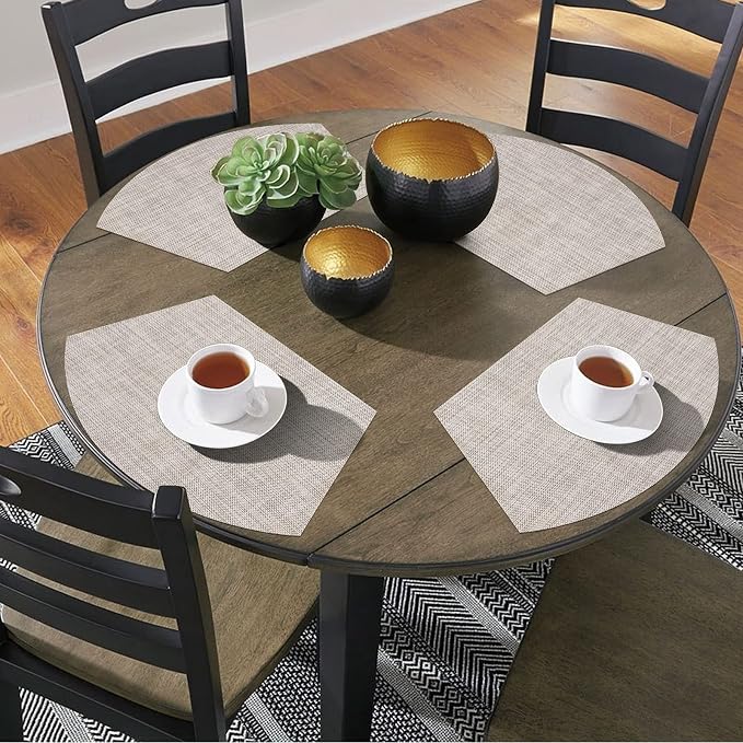 SHACOS Wedge Placemats Set of 8 Woven Vinyl Plastic Placemats - Image 5