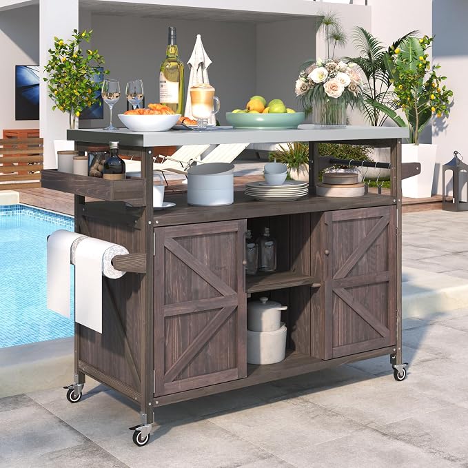 50.25" W Grill Cart with Stainless Steel Tabletop - Image 3