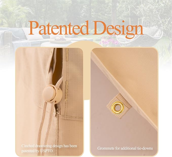 WJ-X3 Round Patio Furniture Cover, Waterproof, UV Resistant, Anti-Fading - Image 5