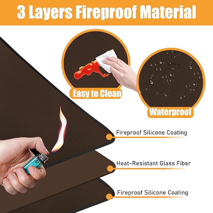 24 x 31in Fireproof Grill Mats for Outdoor Grill to Protect Your Grill Table - Image 3