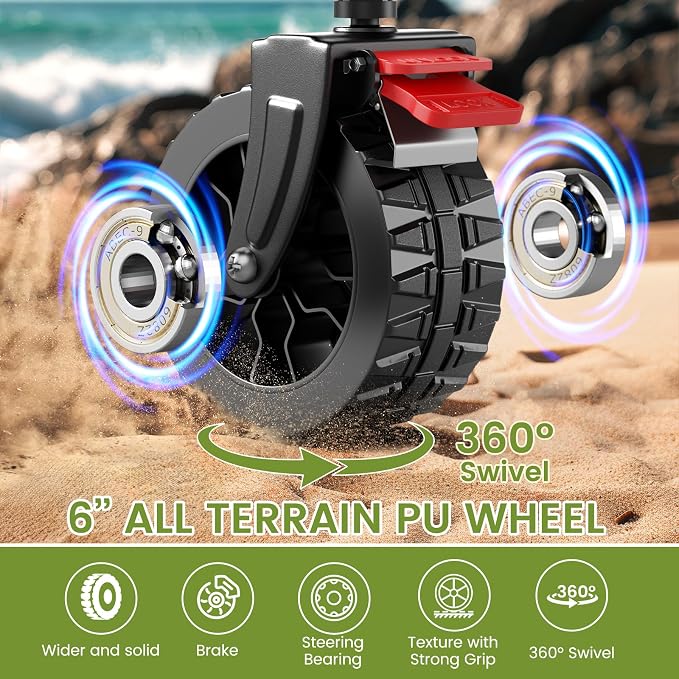 Collapsible Wagon Cart, 150L Heavy Duty Foldable Beach Wagon - Image 2
