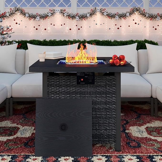 Sundale Outdoor 28 Inch Outdoor Fire Pit Table, 50000 BTU Propane Fire Pits by SundaleOutdoor