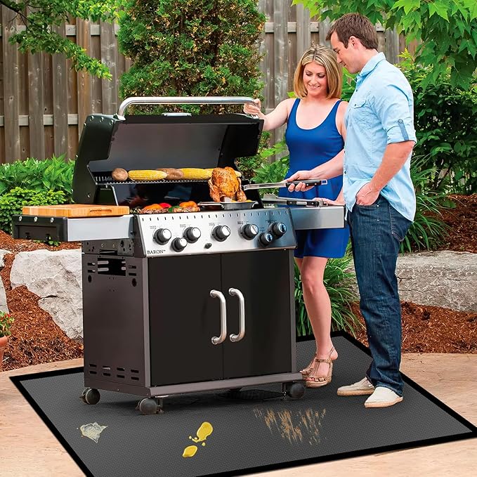 Grill Pad Floor Mat, 60 x 32 Inch, Fireproof and Waterproof
