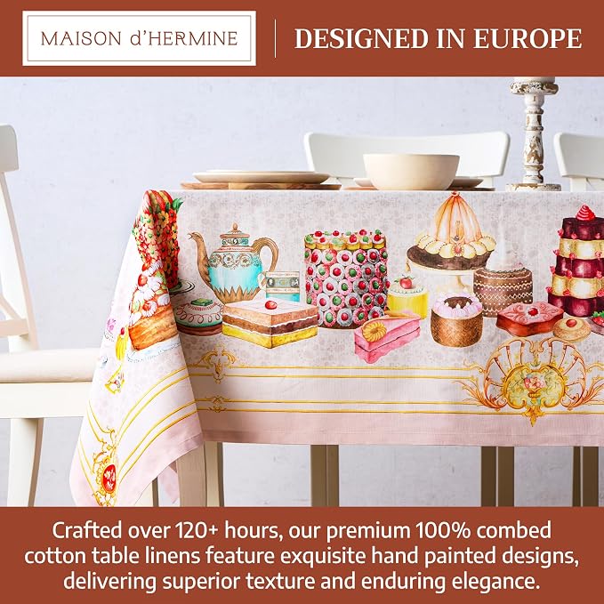 Maison d' Hermine Premium Table Cloth Square Table 100% Combed Cotton 70 x 70 - Image 3