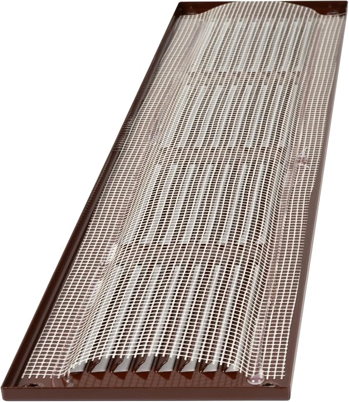Repa Market Air Vent Cover 16x4 Inch Brown Galvanized Steel Louvered Grill Cover - Image 9