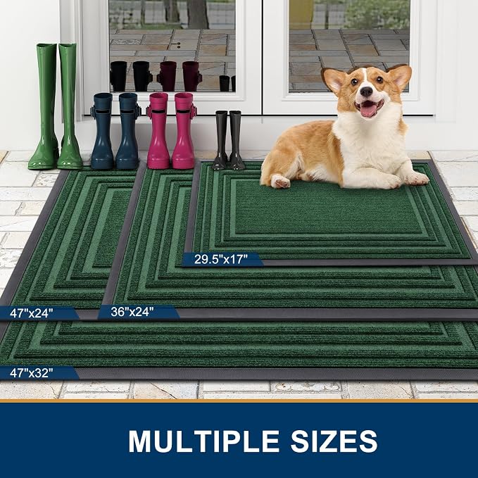 Buganda Front Door Mat Indoor Outdoor Entrance, Non-Slip Natural Rubber Doormats - Image 2