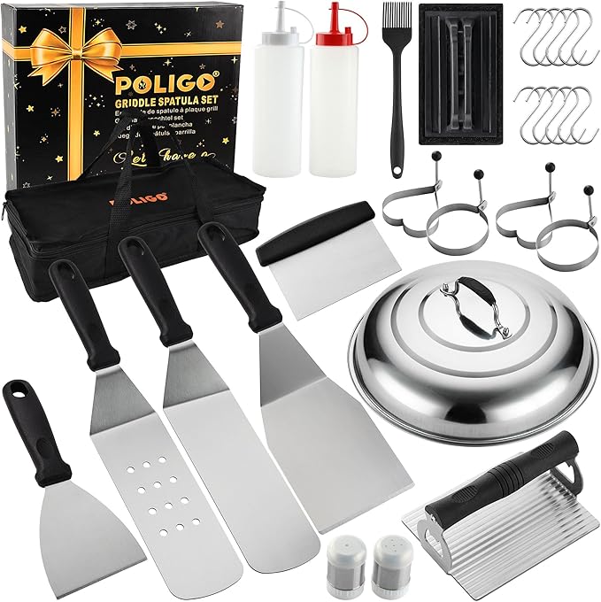 POLIGO 28PCS Griddle Accessories Kit, Flat Top Grill Accessories Set by POLIGO