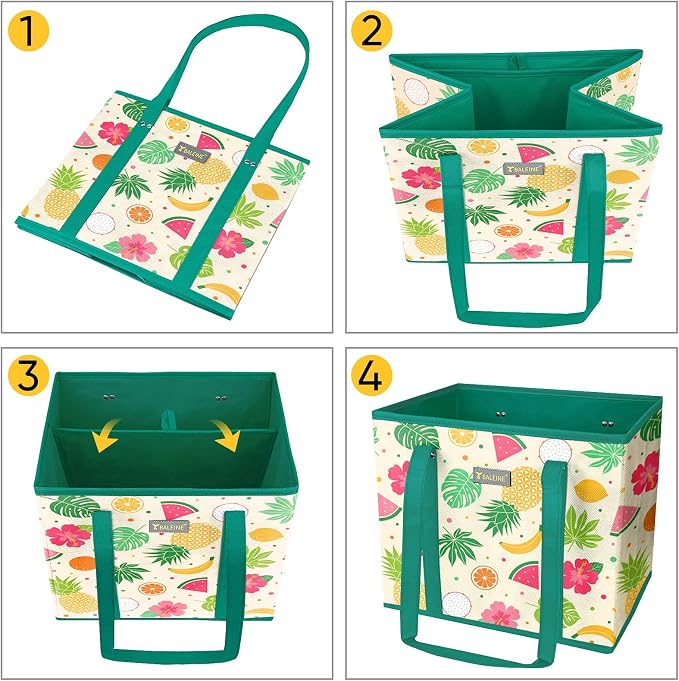 BALEINE 3Pk Reusable Grocery Bags, Foldable Shopping Bags - Image 7