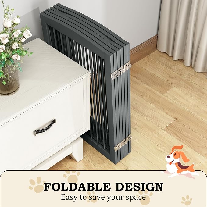 Freestanding Pet Gate with Door, Tall Dog Gate - Image 4