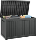 230 Gallon Large Resin deck box Waterproof, Outdoor Storage Bench, Patio by WTFGO