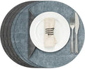 Myir JUN Round Placemats, Dual Sided Faux Leather Place Mats Set of 6 by MyirJUN