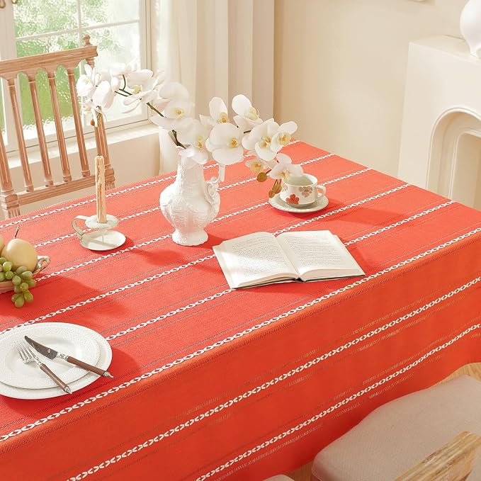 Chassic 60 x 104 inches Farmhouse Style Linen tablecloths, Wrinkle Resistant - Image 4