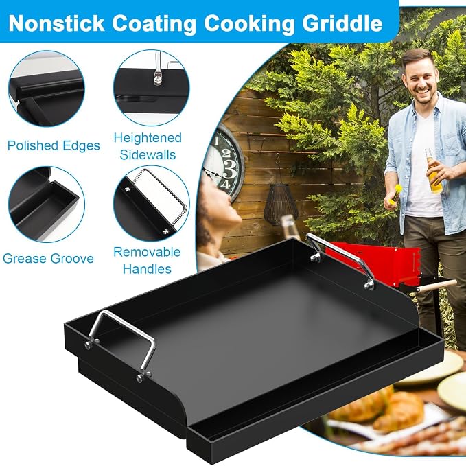17" x 13" Nonstick Grill Griddle - Image 3