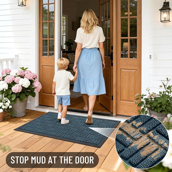 OLANLY Front Door Mat Outside Entrance 29.5x17, Heavy Duty Sturdy Natural - Image 8