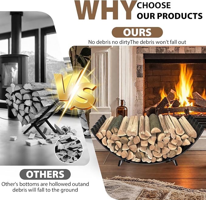 40 inch Diameter Sector Firewood Rack Storage -0.8MM Thick Galvanized Steel - Image 3