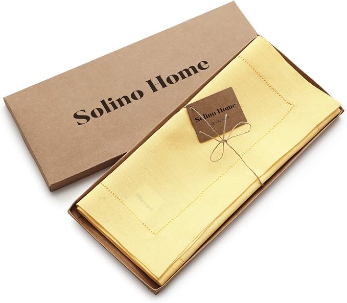Solino Home Linen Yellow Table Runner 108 Inches Long - Image 5