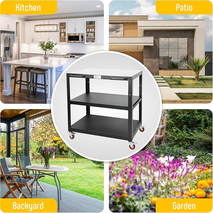36''x 24'' Large Movable Pizza Oven Table - Image 9