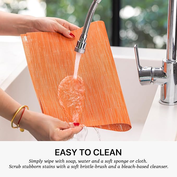 LEXMORE Placemats Set of 12 Vinyl/Plastic Woven Place Mats - Image 4