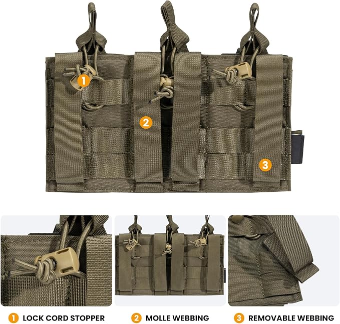 EXCELLENT ELITE SPANKER Tactical Open-Top Single/Double/Triple Molle Mag Pouch - Image 4