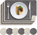 MOSAYT Faux Leather Placemats Set of 6, Heat Resistant Wipeable Washable Vinyl by MOSAYT