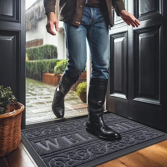 OLANLY Welcome Door Mat Indoor Outdoor Entrance, Heavy Duty Sturdy Front Door - Image 9