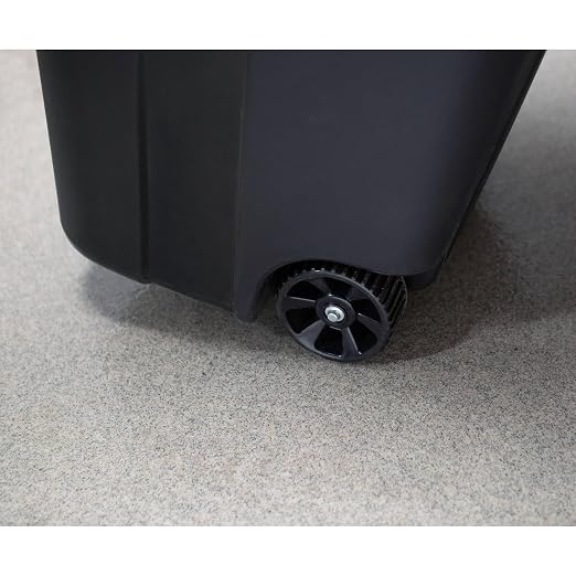 32 Gallon Wheeled Garbage Can, Attached Lid - Image 2