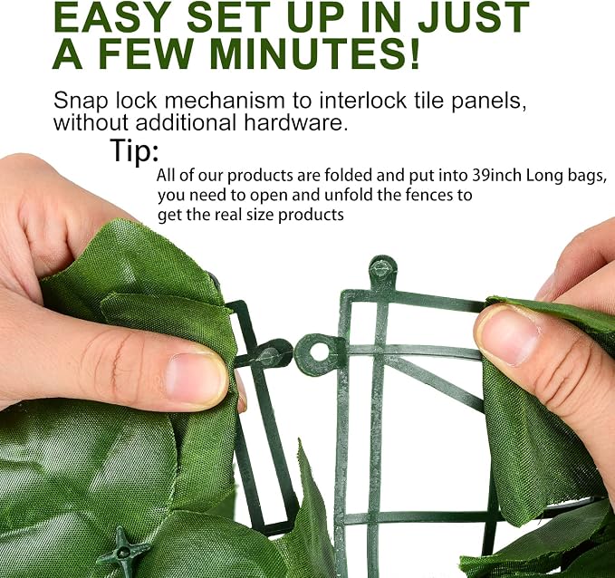 DearHouse Artificial Faux Ivy Hedge Privacy Fence Wall Screen, Leaf and Vine - Image 8