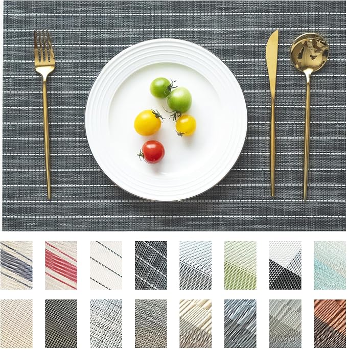 Placemats Set of 12 Vinyl/Plastic Woven Place Mats by Unknown