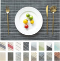 Placemats Set of 4 Vinyl/Plastic Woven Place Mats by Unknown