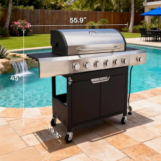 Endark Upgraded 68, 500 BTU 6-Burner Propane Gas Grill - Image 2