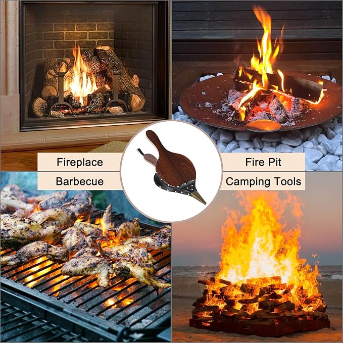 Gtongoko Fireplace Bellows 19" x 7.5" Large Fire Bellow - Image 5