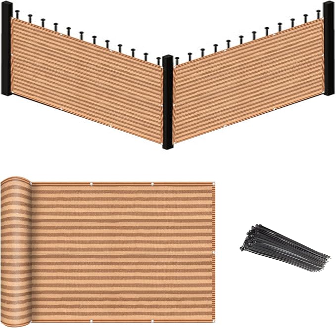 Eden's Decor Balcony Privacy Screen Brown/Khaki 2'6"x 3' Cover Mesh Windscreen by EdensDecorInc
