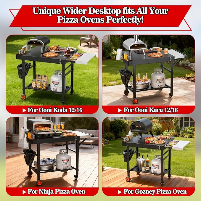 Grill Table for Oon Pizza Oven Accessories, Ninja Pizza Oven Table - Image 3