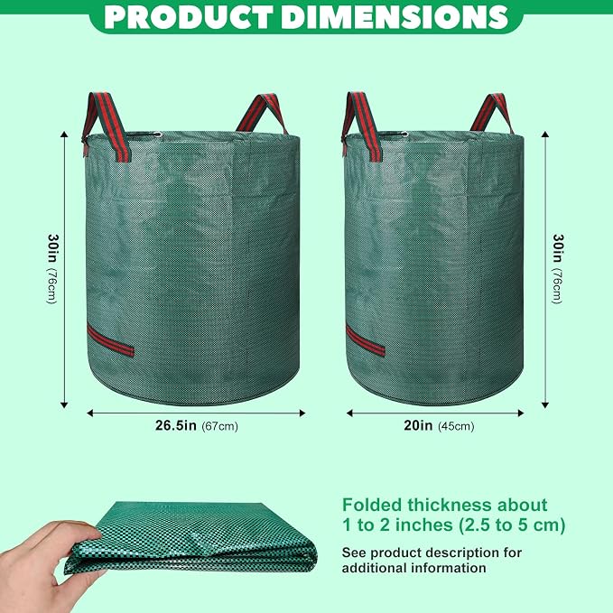 72 & 32 Gallon Reusable Yard Waste & Lawn and Leaf Bags - Image 7