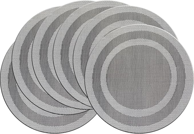 PIGCHCY Round Placemat Set of 6 Heat Resistant Vinyl Washable Kitchen 15 inch by PIGCHCY