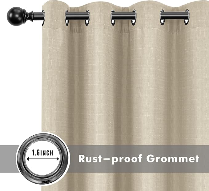 HolidayIdeas 6 Panels Linen Outdoor Curtains - Image 4