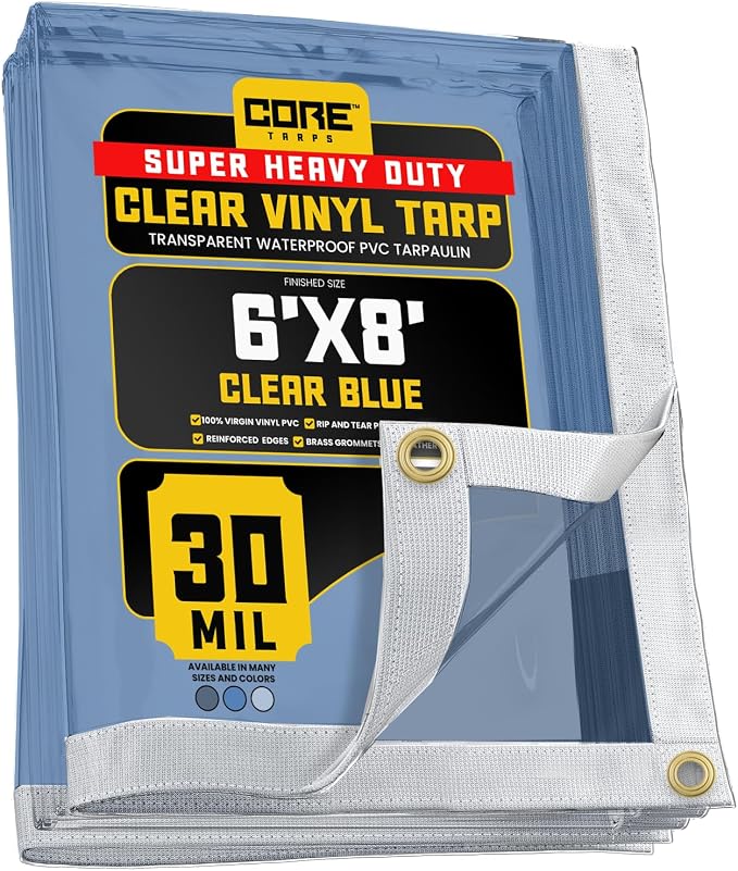 Core Tarps 30 Mil Extreme Heavy Duty Clear Tarp by CoreTarps