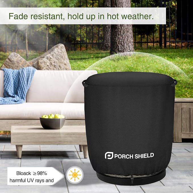 Porch Shield Fade Resistant Round Patio Fire Column Cover 24 inch Waterproof - Image 5