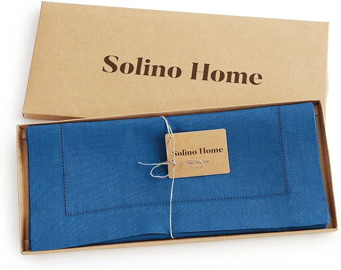 Solino Home Linen Indigo Blue Table Runner 144 Inches Long - Image 5