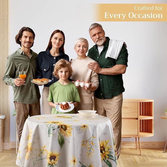 Maison d' Hermine Table Cloth Round Table 100% Cotton 63 Inches Tablecloth - Image 6