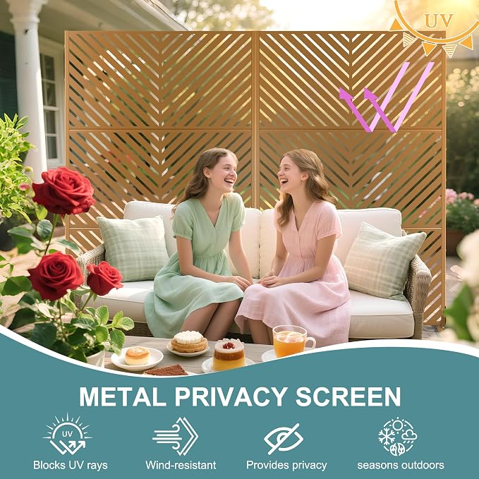 Metal Privacy Screen Outdoor Freestanding Privacy Wall Panels and Decorative - Image 3