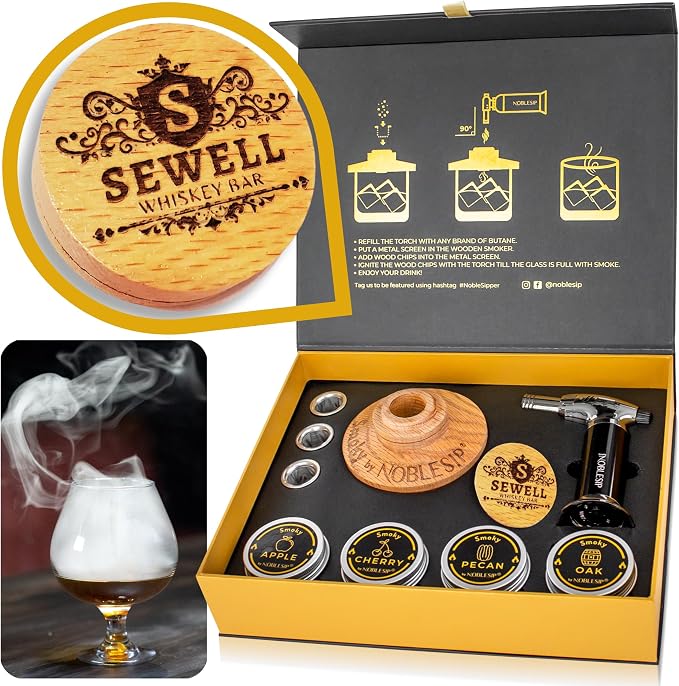 NobleSip Whiskey Cocktail Smoker Kit , All in 1 case to by NobleSip