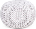 BIRDROCK HOME Round Pouf Ottoman | Cotton Braided Foot Stool by BIRDROCKHOME