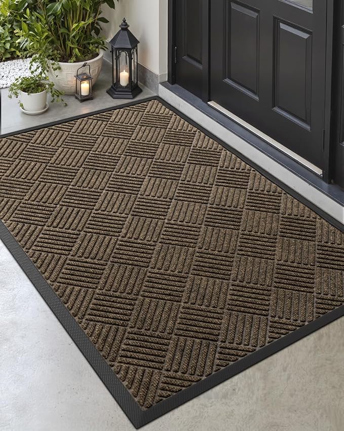 DEXI Front Door Mat Outside Entrance, 4x6 ft Rubber Entry Doormat Heavy Duty by DEXI