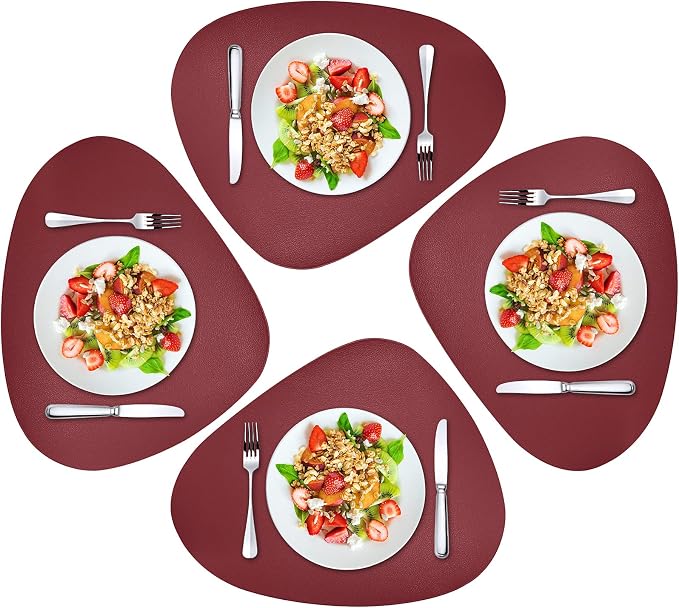 Herda Burgundy Placemats Set of 4 by Betterqualitybetterlife