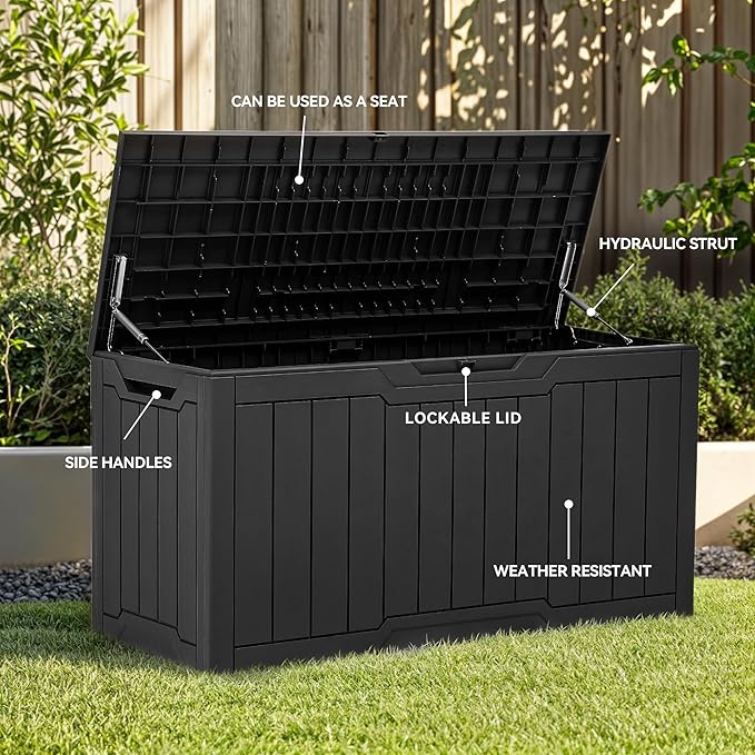 YITAHOME 80-Gallon Waterproof Resin Outdoor Storage Box, Lockable Storage - Image 10