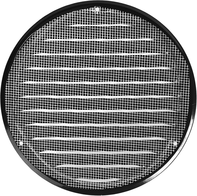Repa Market 6 Inch Round Air Vent Cover/Black Galvanized Steel Louvered Grill - Image 8